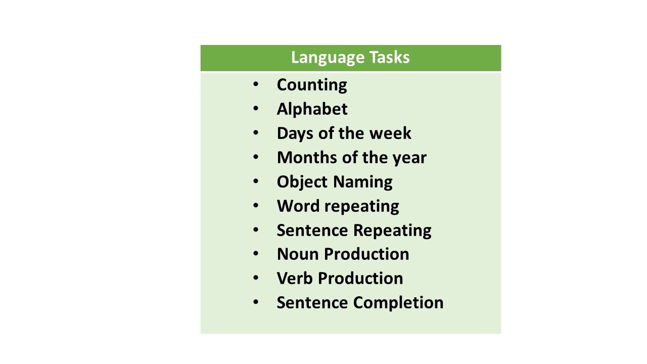Fig 5. Language Tasks